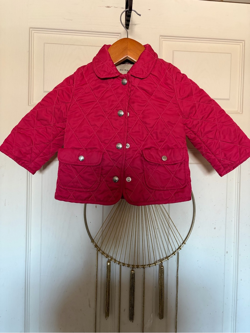 Burberry Quilted Hot Pink Puffer Jacket for Kids